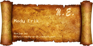Medy Erik névjegykártya